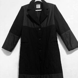 Rare Vintage Coat long Italy panel block modern deconstructed aesthetic unisex